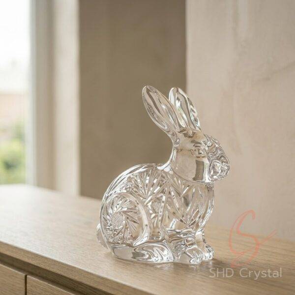 Crystal Rabbit Plate Elegant Crystal Glass Rabbit OEM for Luxury Gifts & Export | SHD Crystal