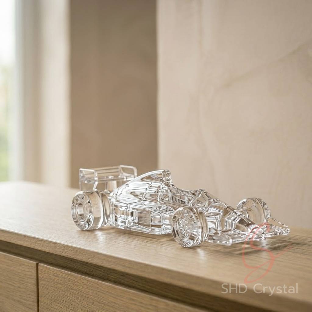 crystal glass racing car OEM