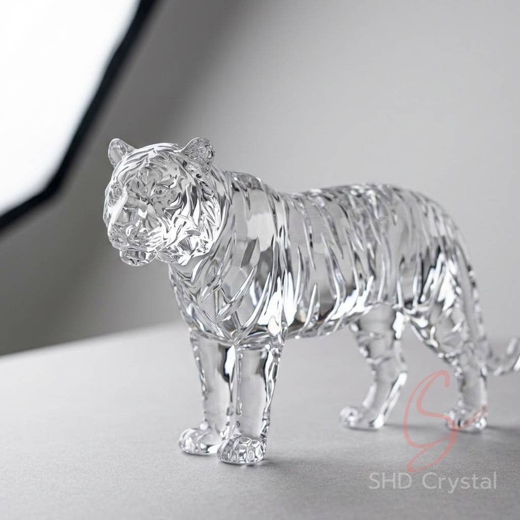 crystal glass tiger OEM