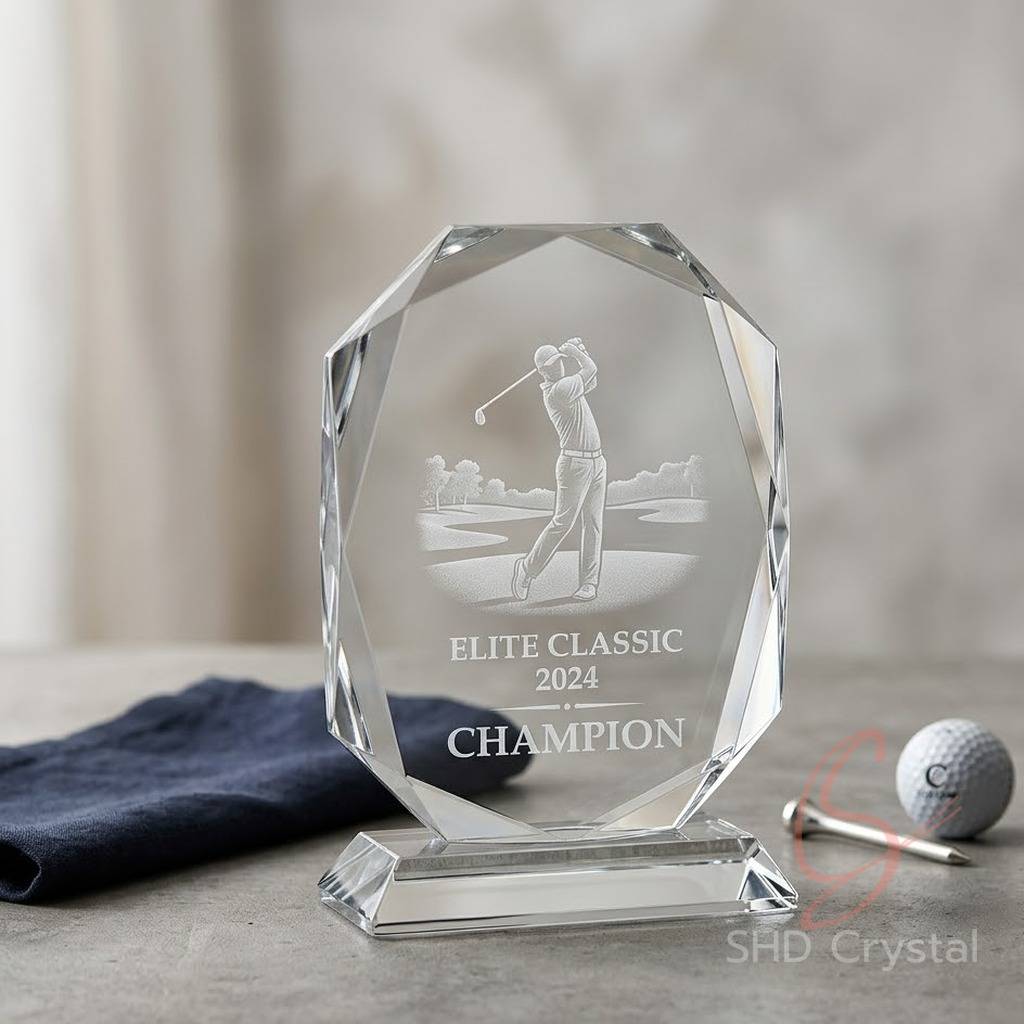 custom crystal glass golf