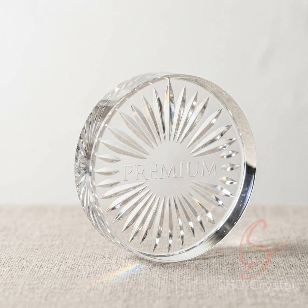 custom crystal glass ice puck