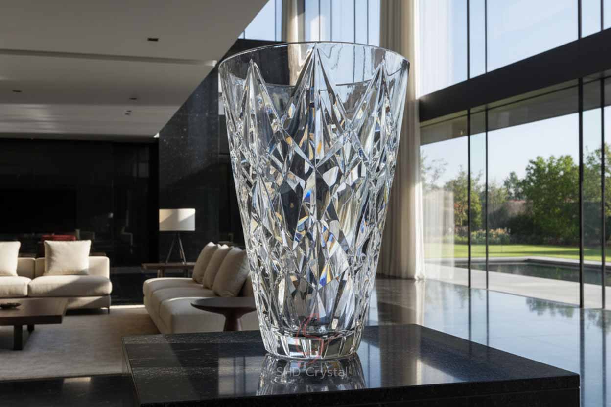 custom large crystal vase