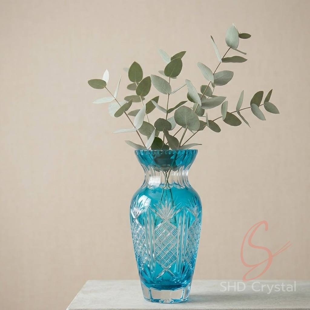 cyan crystal vase factory