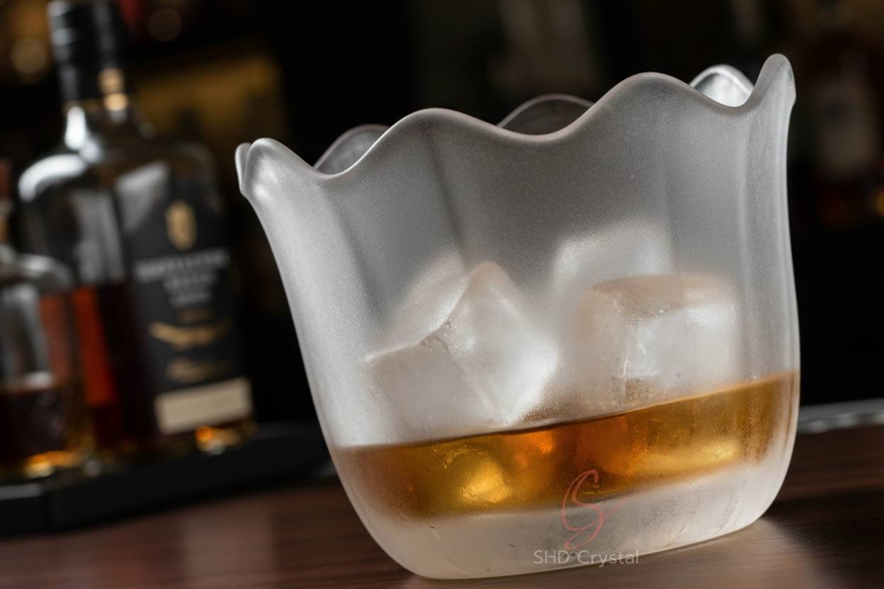 frosted crystal ice bucket
