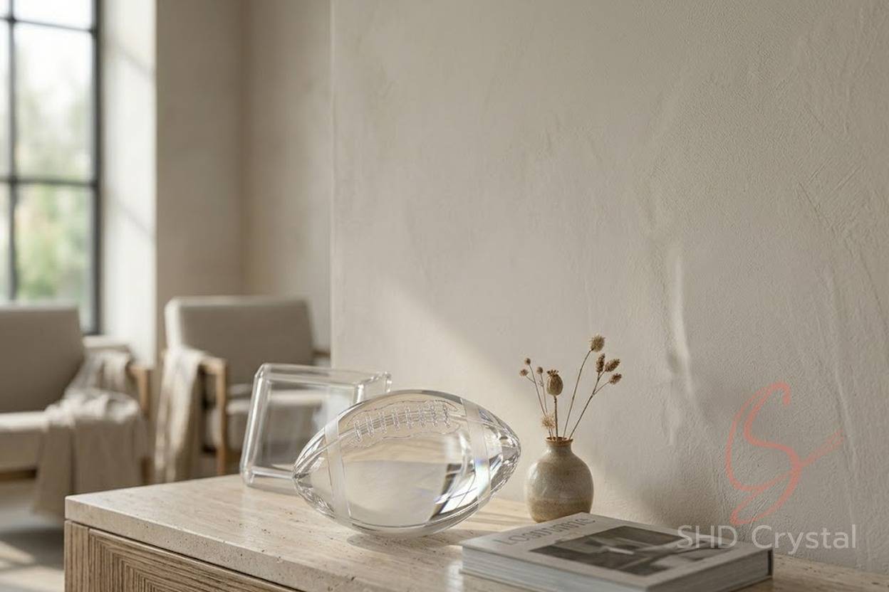 bespoke crystal glass football