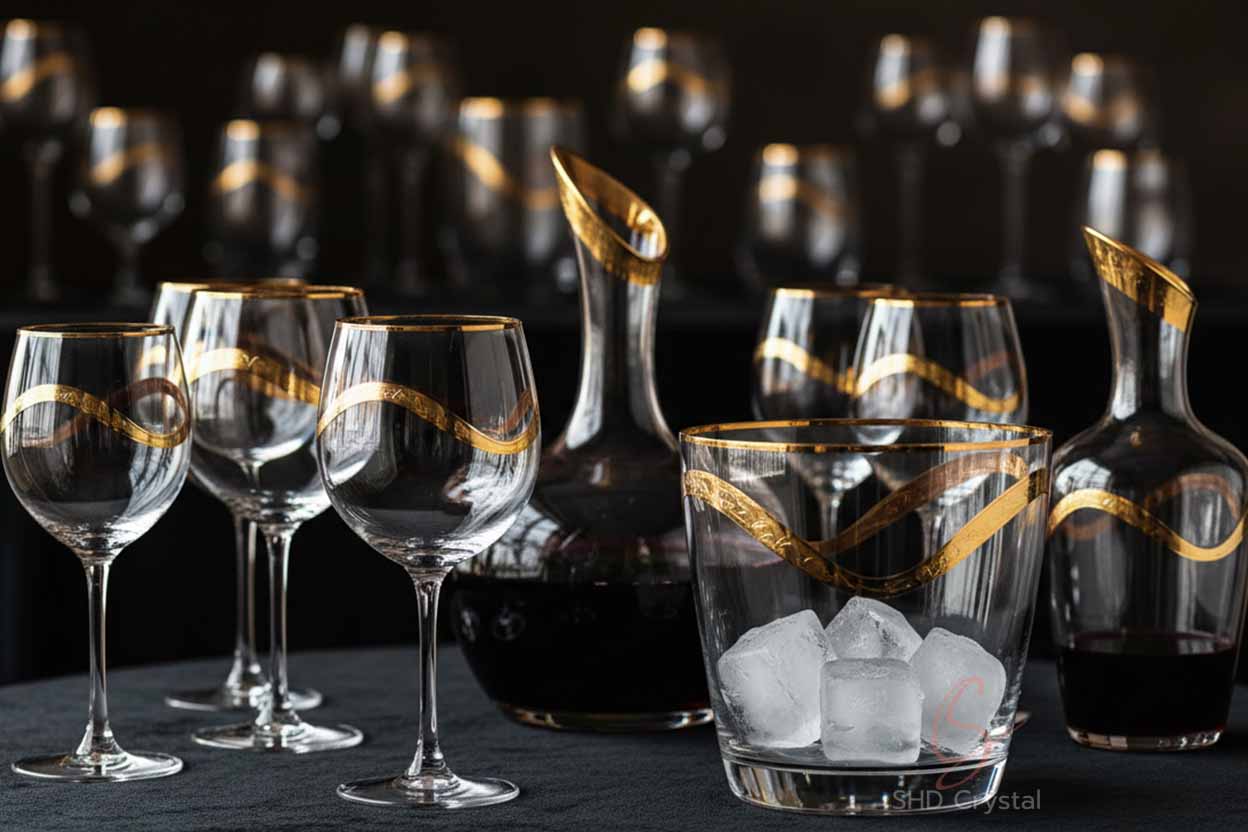 gold-painted wineware factory