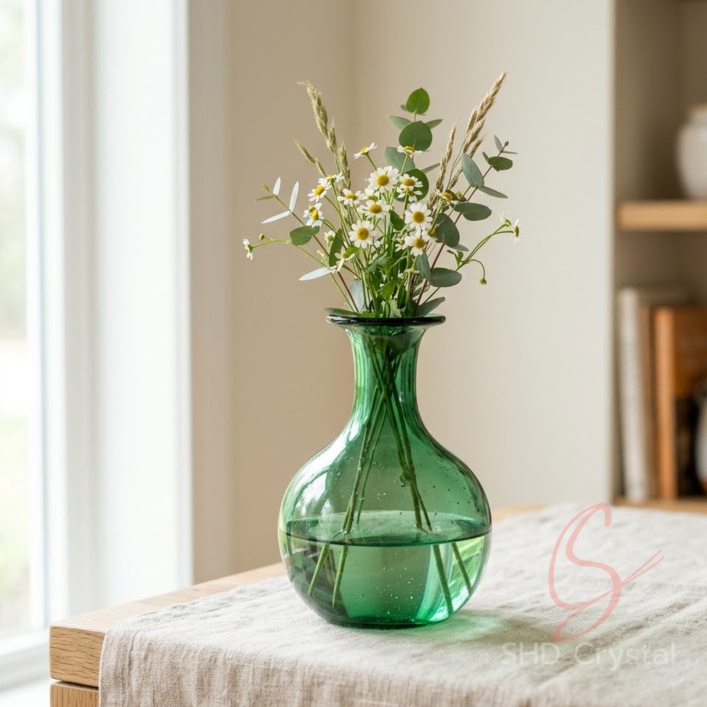 green glass vase factory