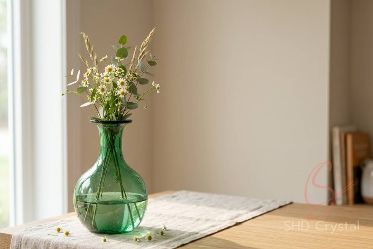 green glass vase factory