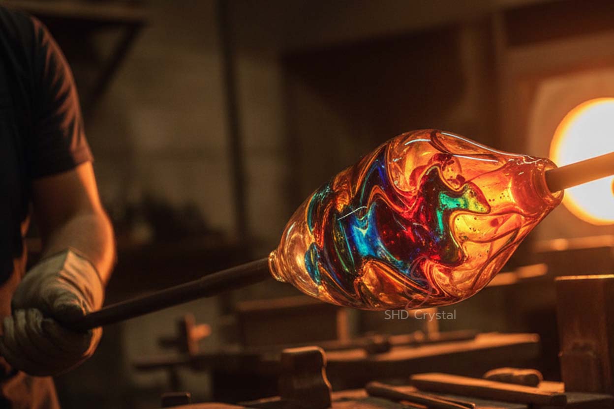 hand-blown flower vase