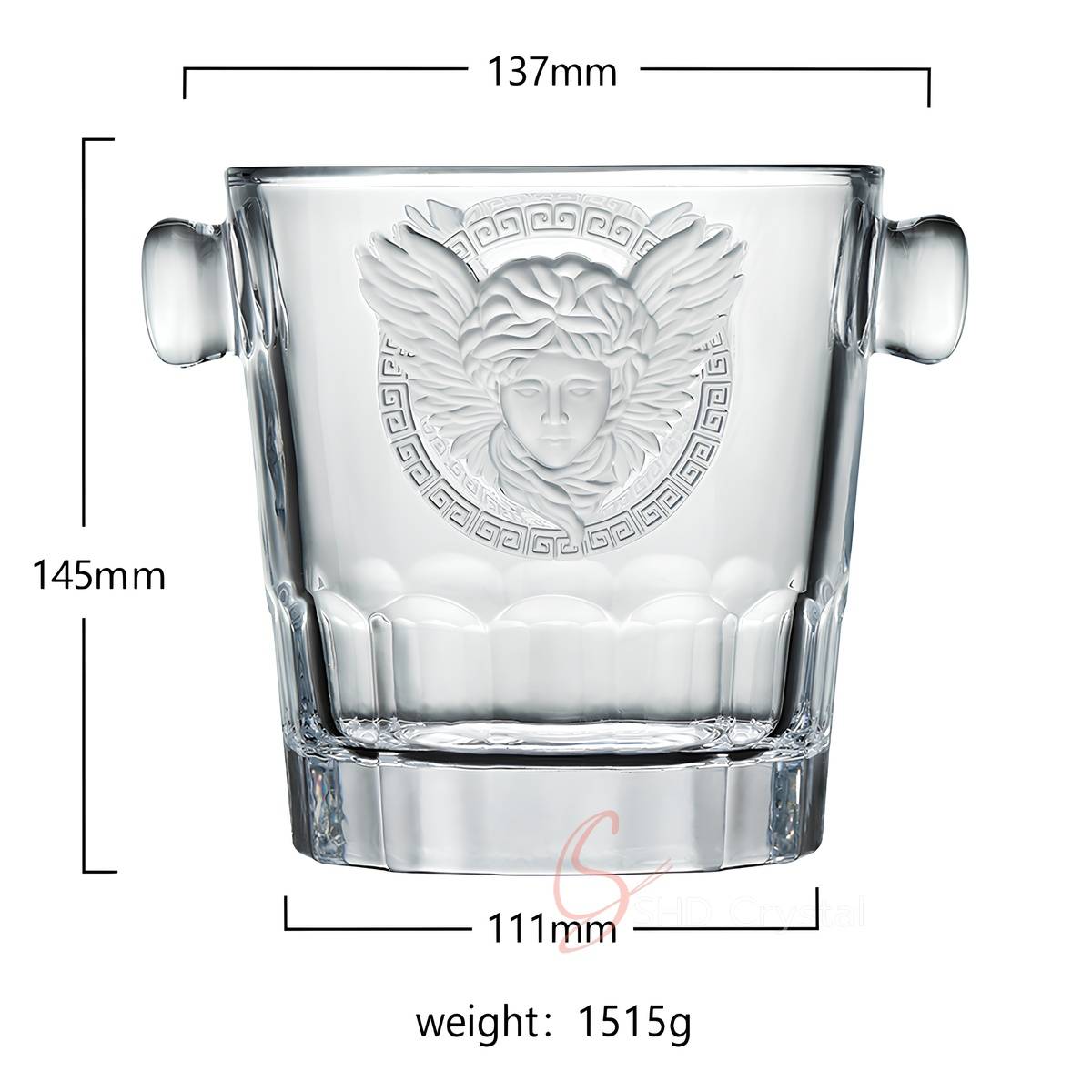 Medusa Crest Crystal Ice Bucket
