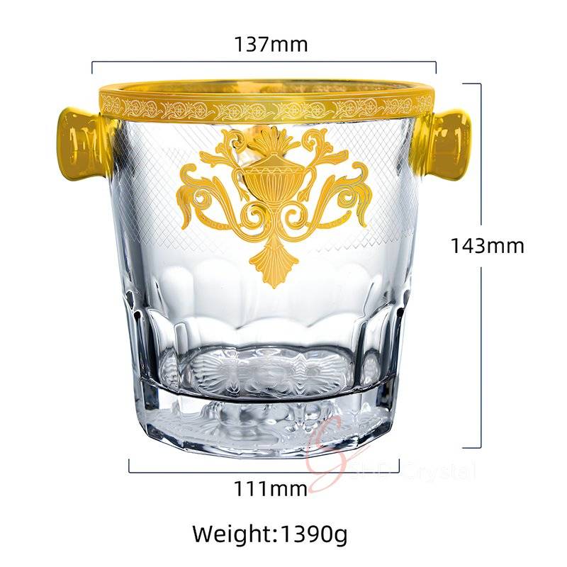 Heraldic Gold Crystal Ice Bucket