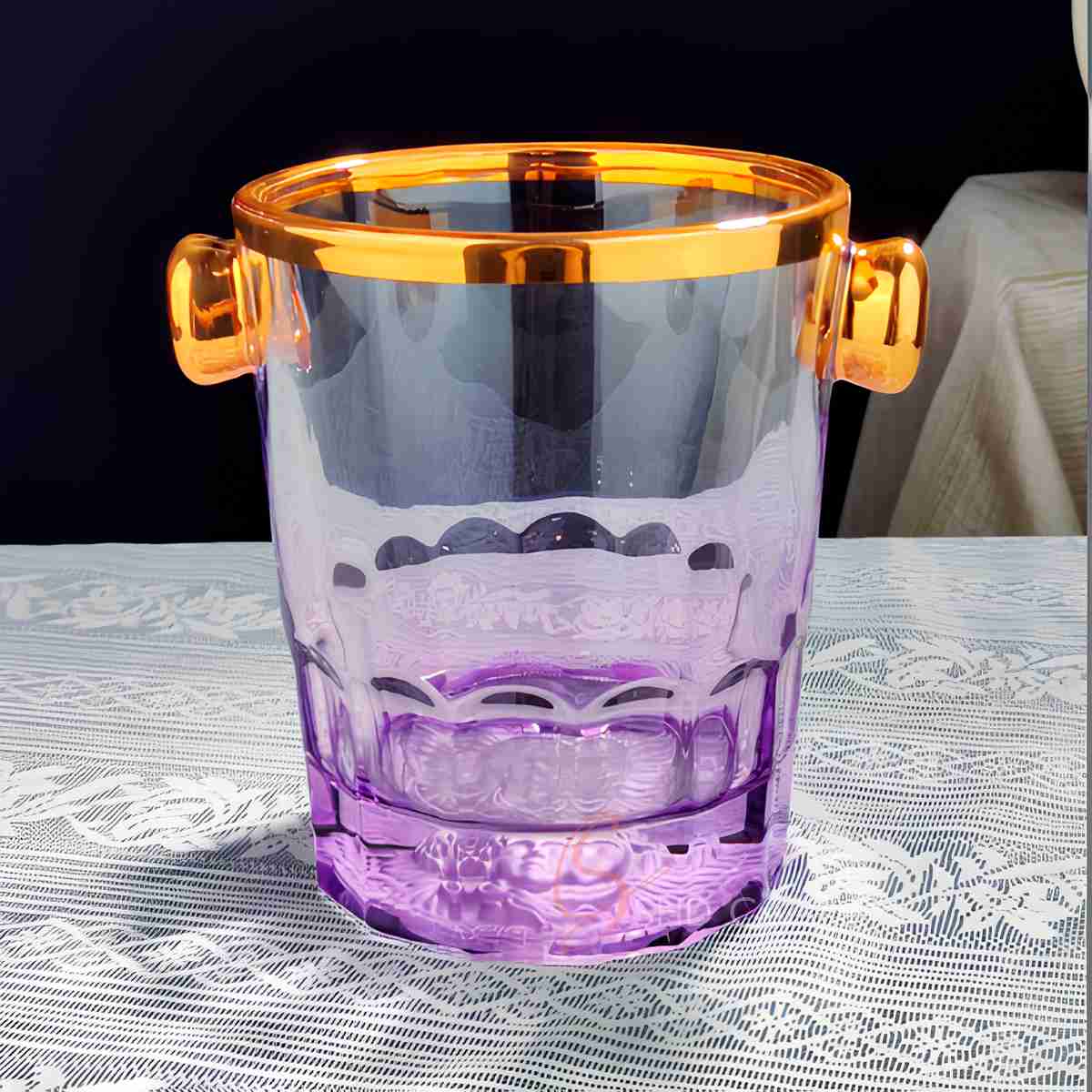 Amethyst Ombre Crystal Ice Bucket