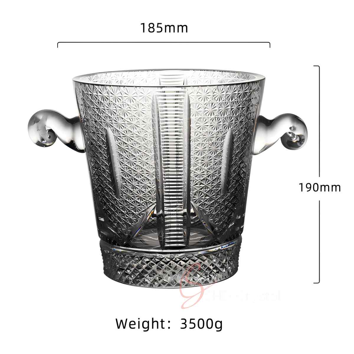 Guilloché Engraved Crystal Ice Bucket