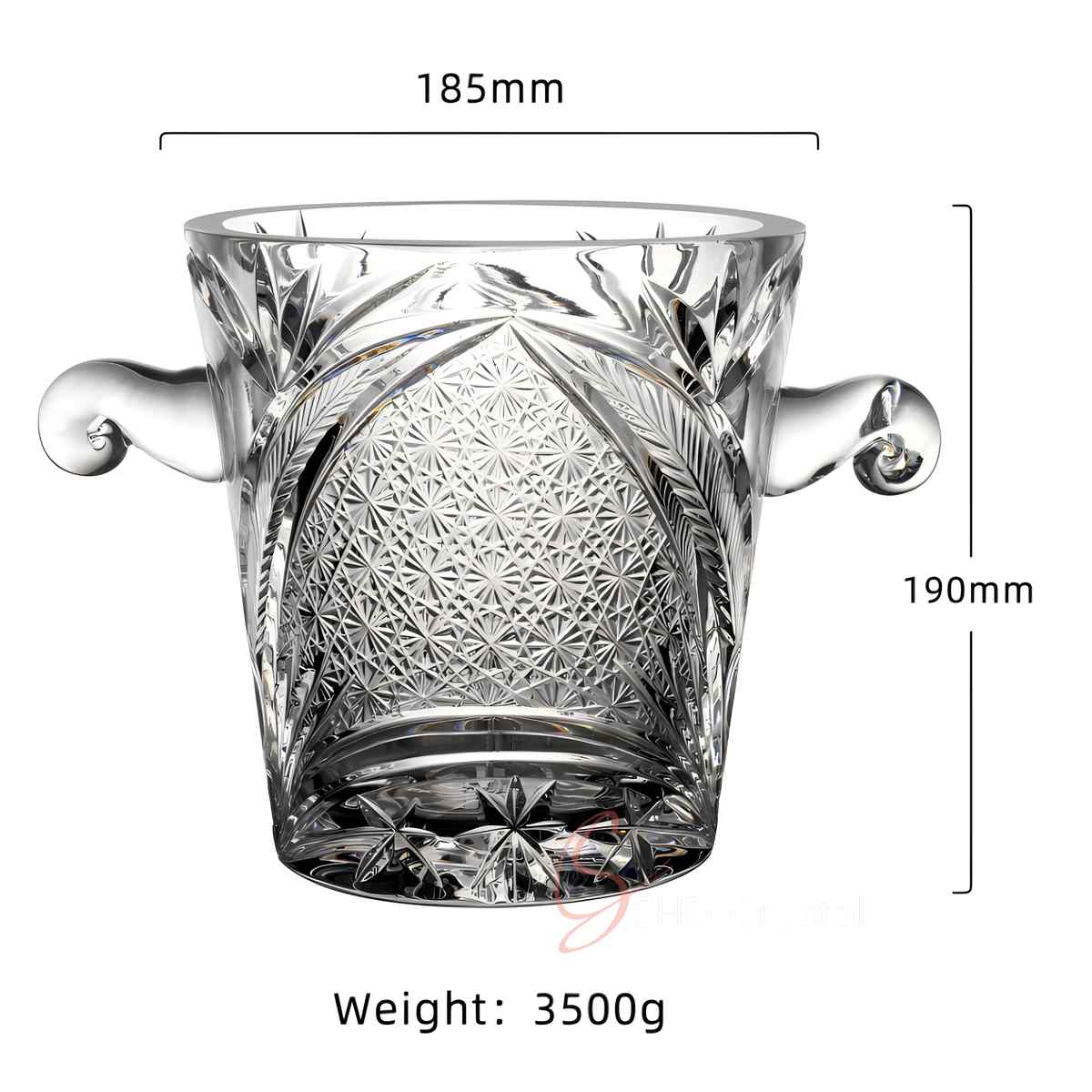 Cathedral Engraved Crystal Ice Bucket