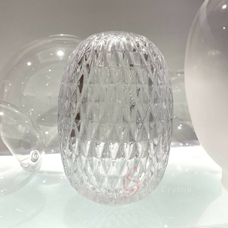 Clear Oval Twisted Ripple Crystal Lampshade