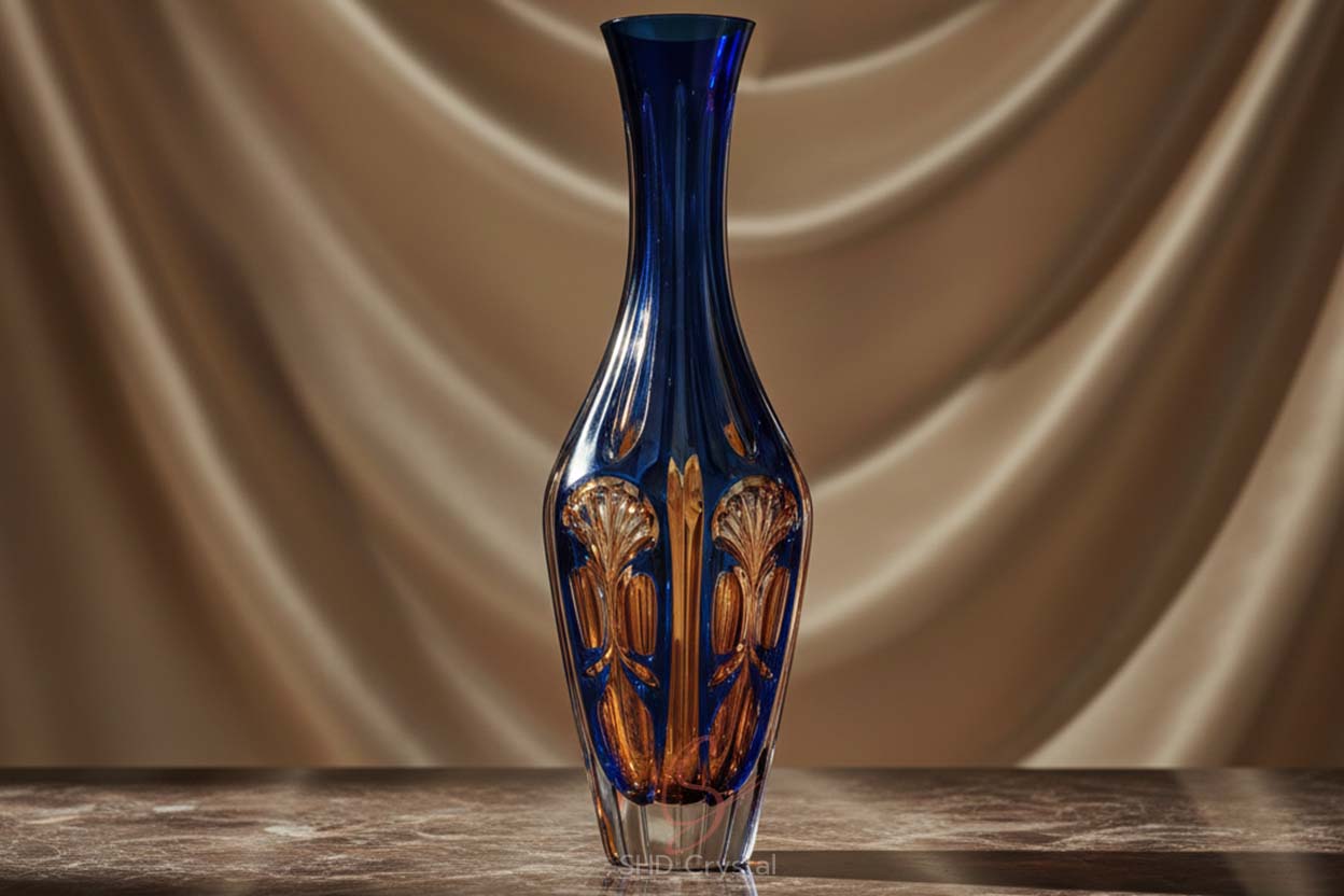 long-neck crystal vase