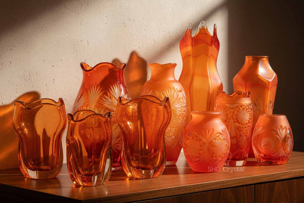 orange crystal vase factory