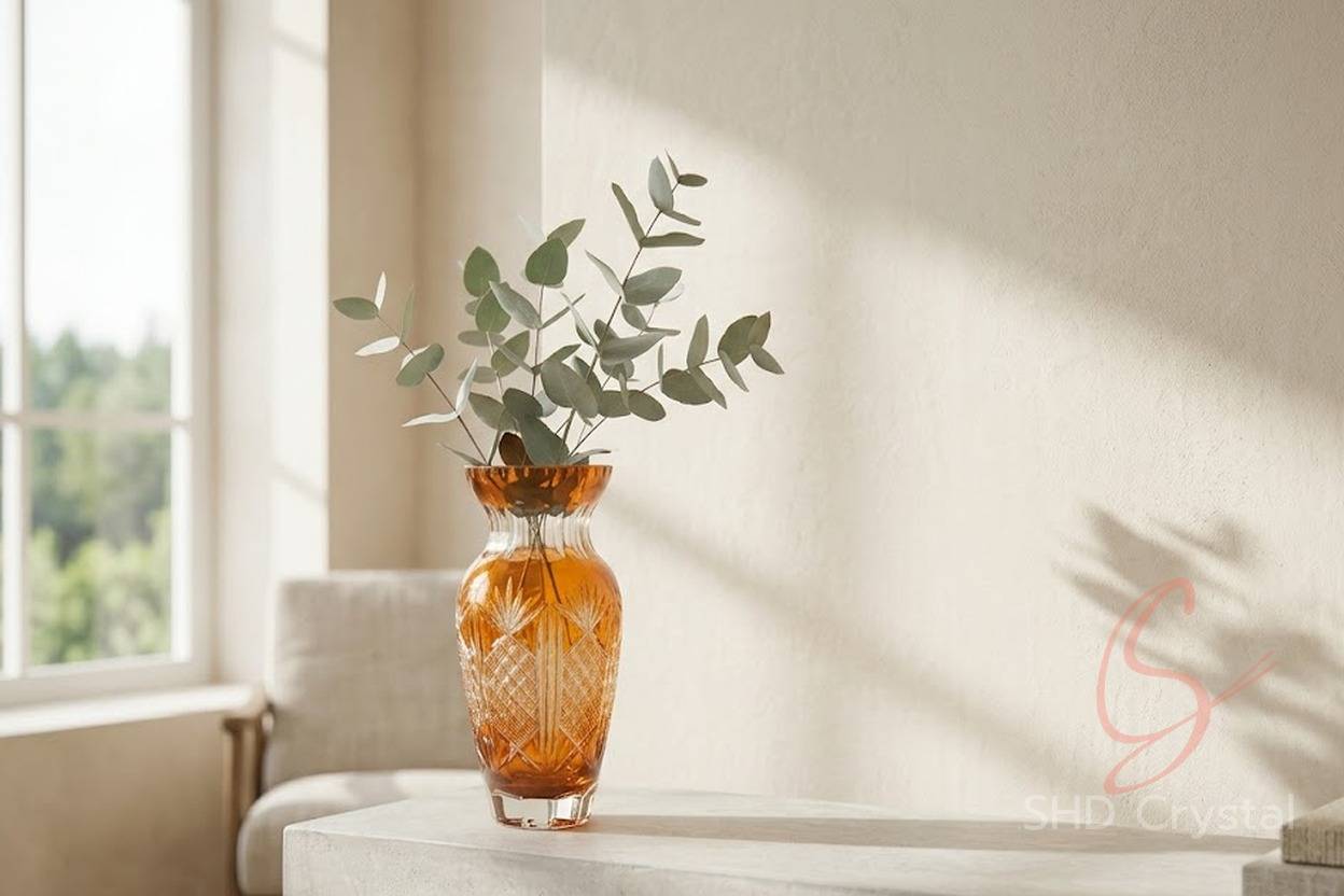 orange glass vase factory