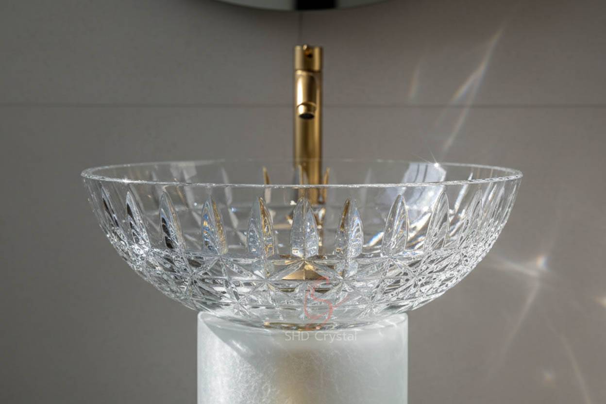 pedestal glass washbasin
