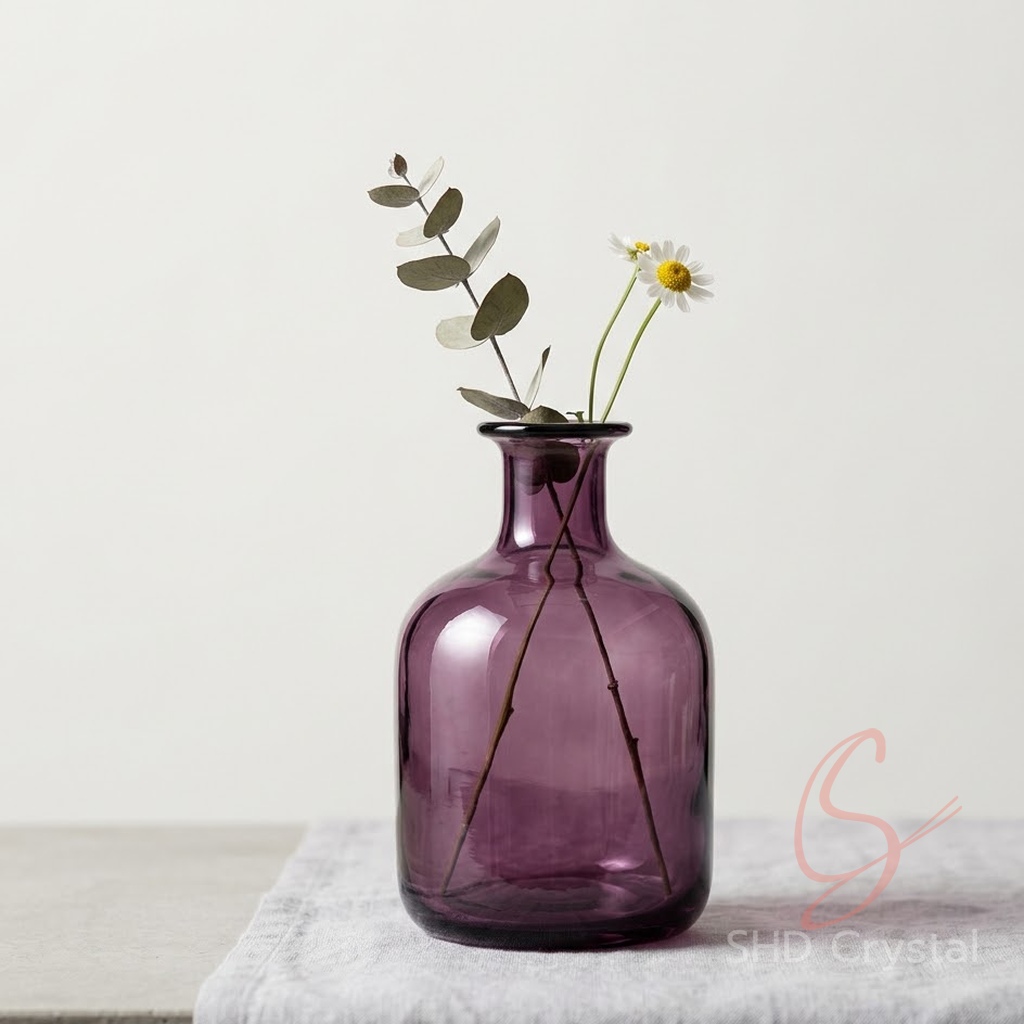 purple glass vase factory