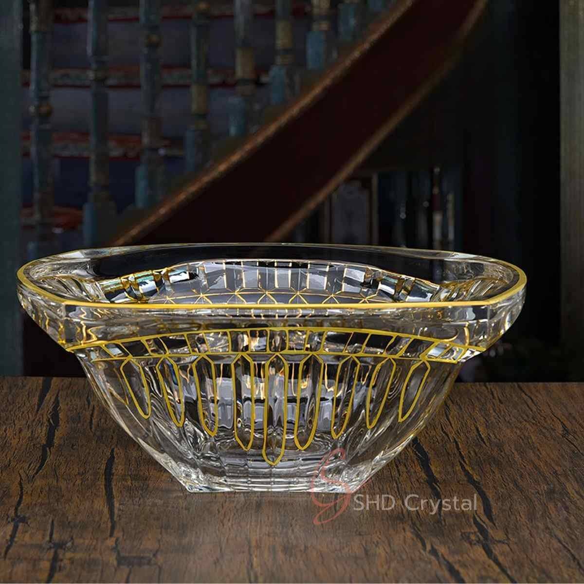 Swallow Tail Gold Glass Fruit Bowl (Medium)