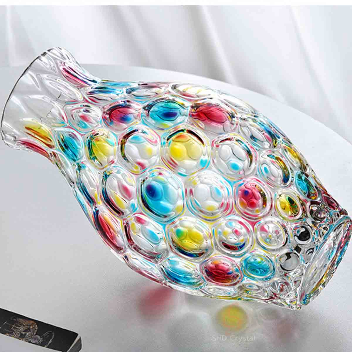 Chromatic Bubble Crystal Vase