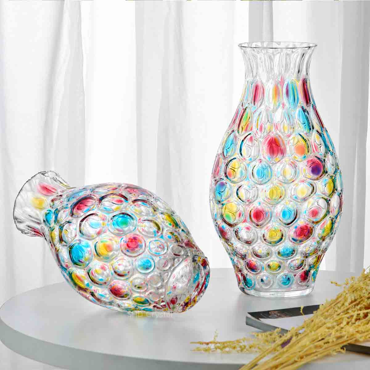 Chromatic Bubble Crystal Vase
