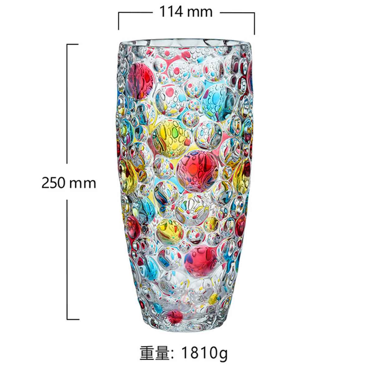 Chromatic Bubble Column Crystal Vase