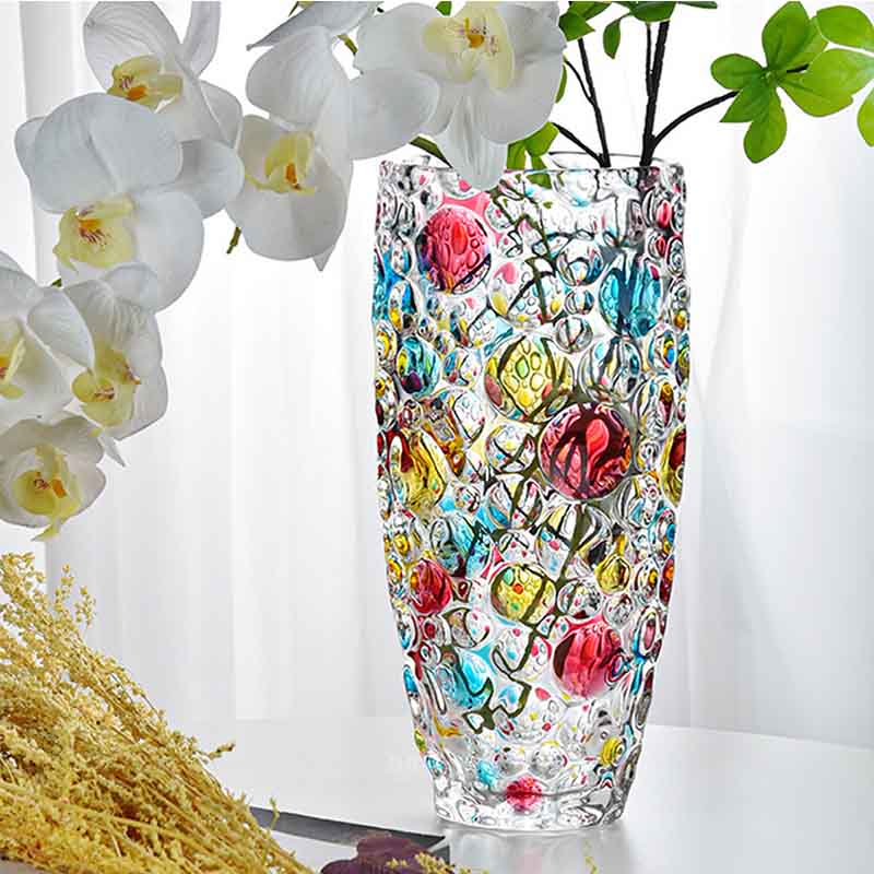 Chromatic Bubble Column Crystal Vase