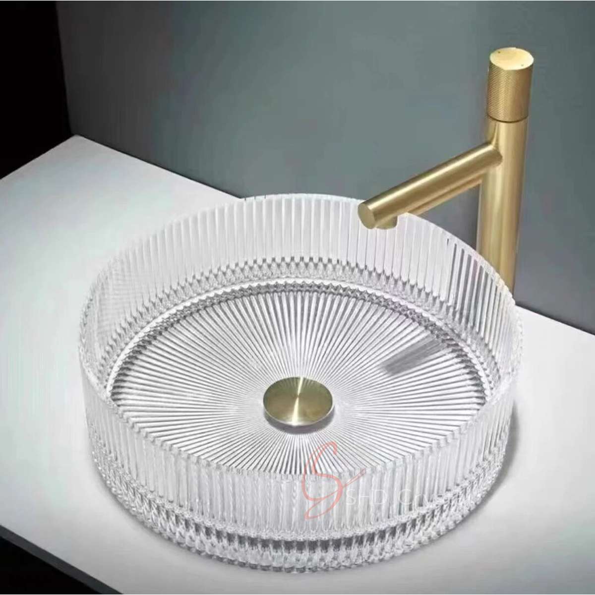 Architectural Fluted Crystal Washbasin