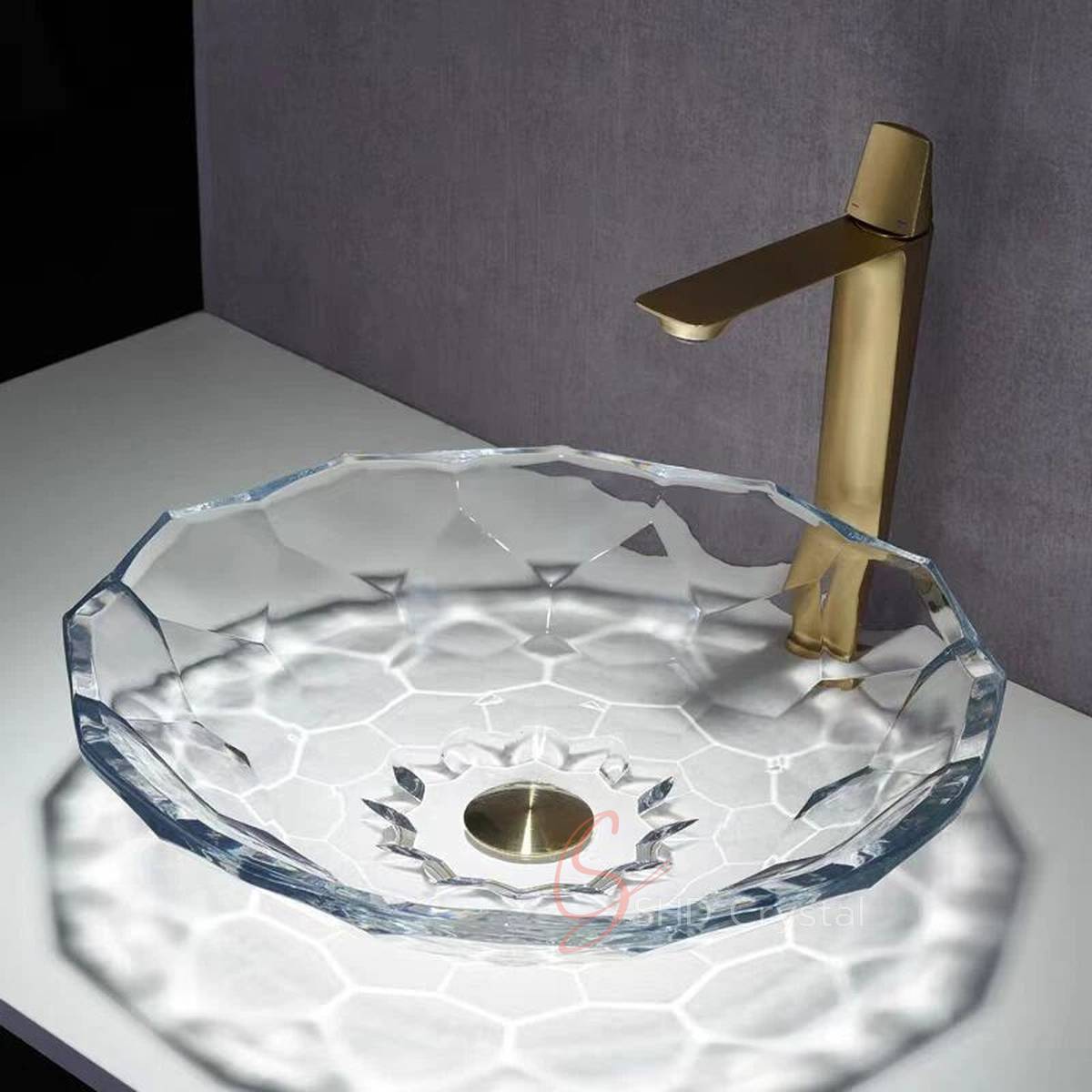 Gem Cut Crystal Washbasin