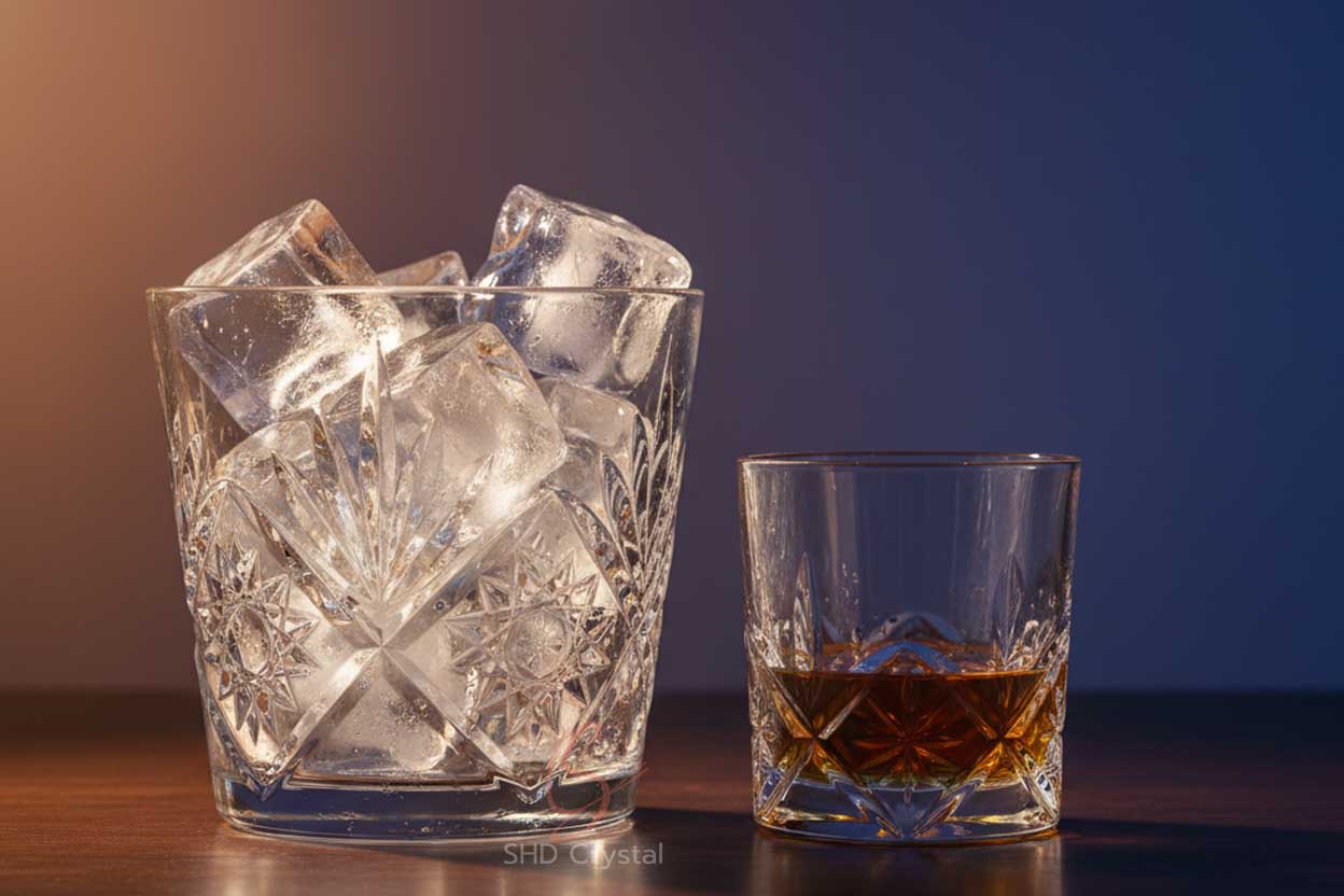whiskey-specific crystal ice bucket