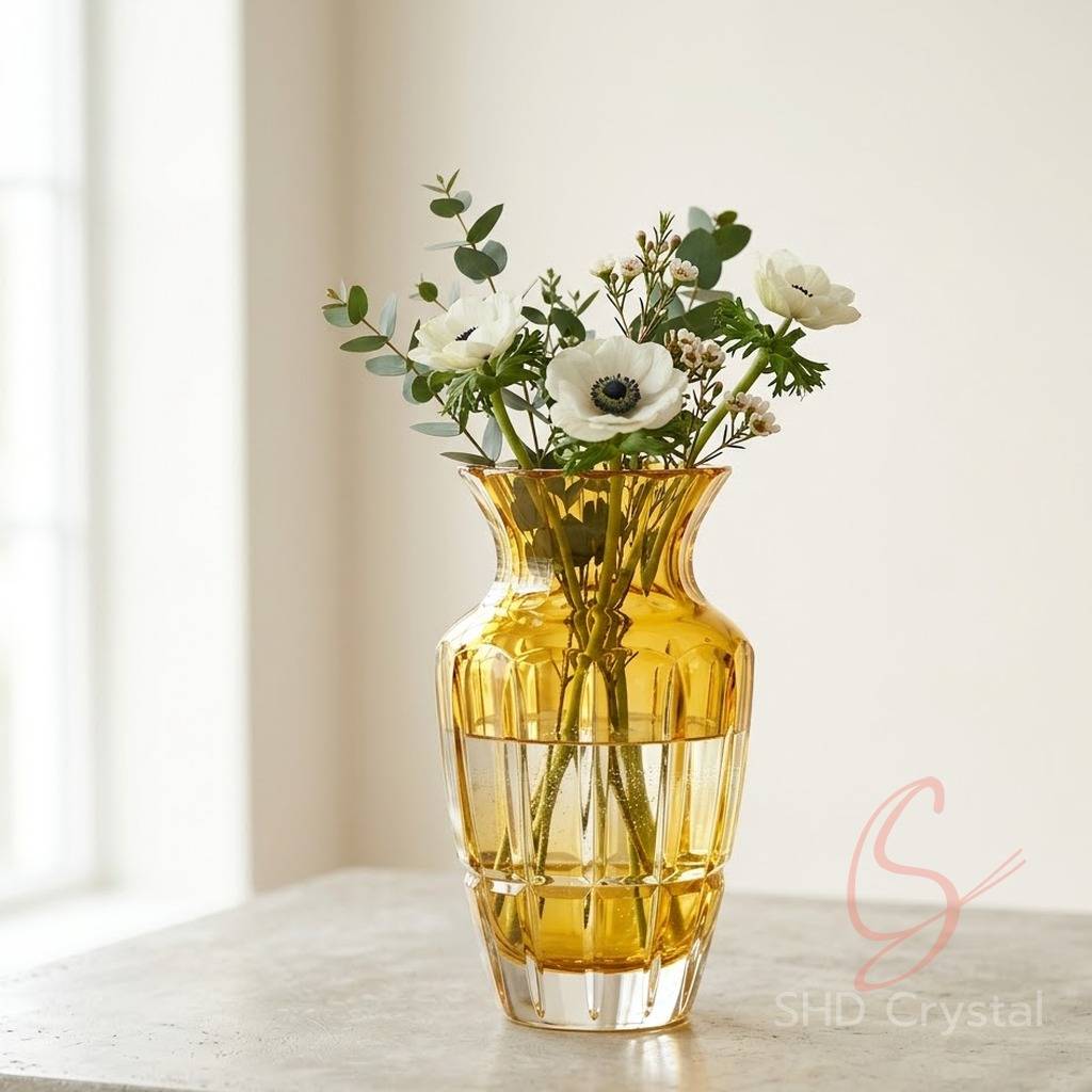 yellow crystal vase factory