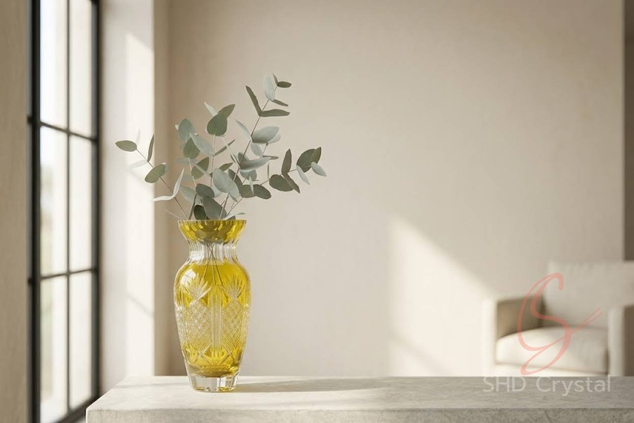 yellow glass vase factory