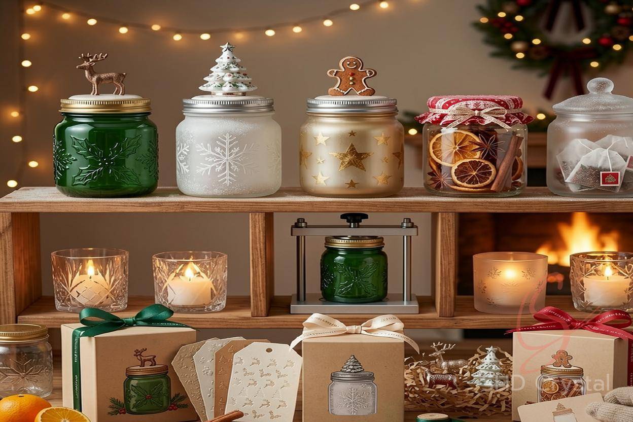 Christmas jars with lids OEM