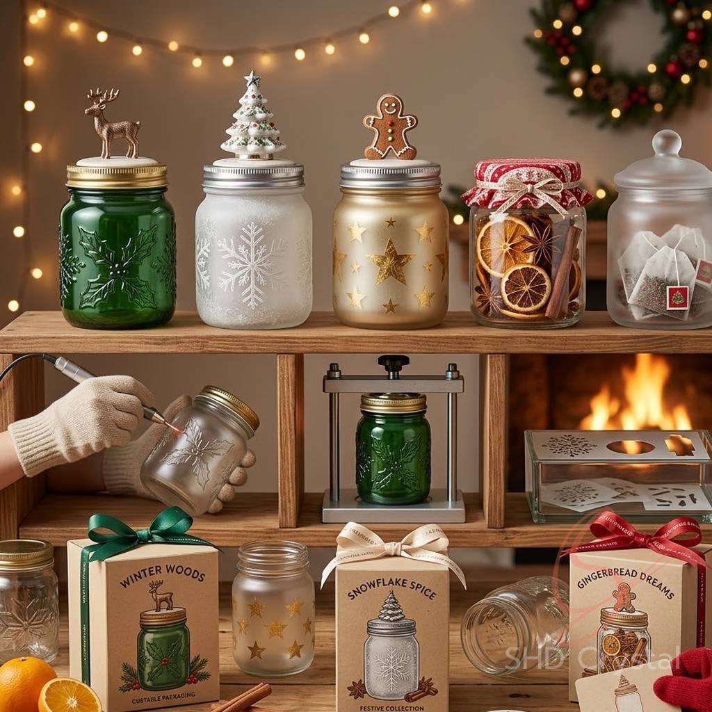 Christmas jars with lids manufacturer