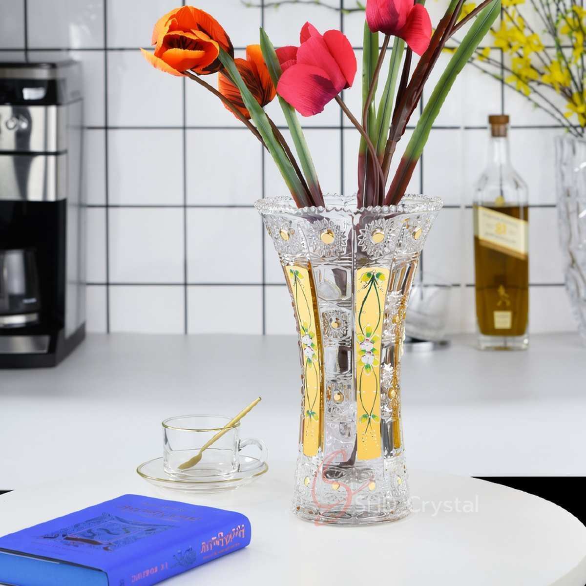 Imperial Gilded Enamel Crystal Vase