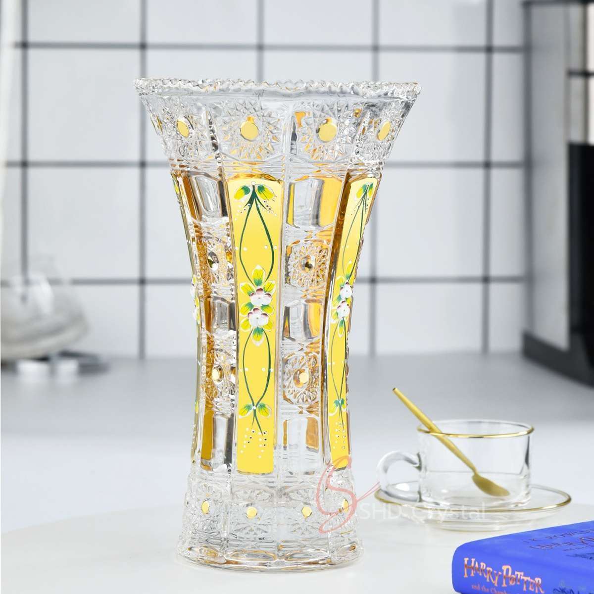 Imperial Gilded Enamel Crystal Vase