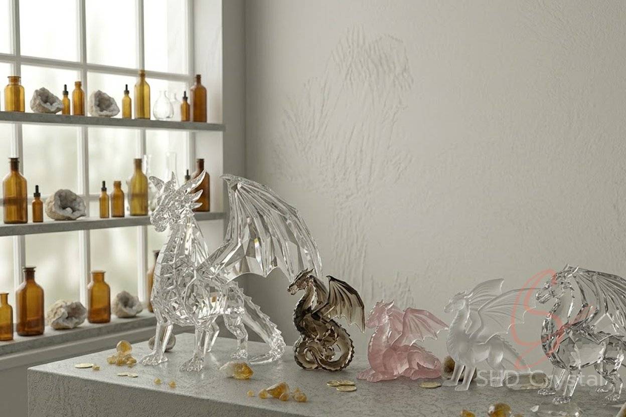 bespoke crystal glass dragon