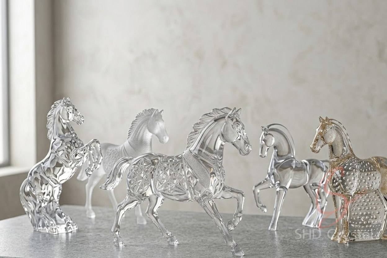 bespoke crystal glass horse