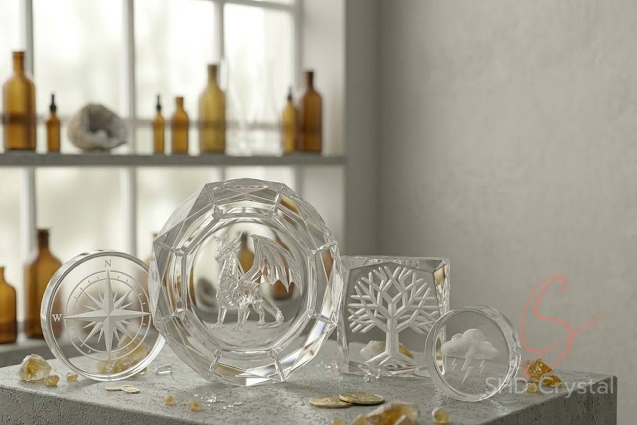 bespoke crystal glass ice puck