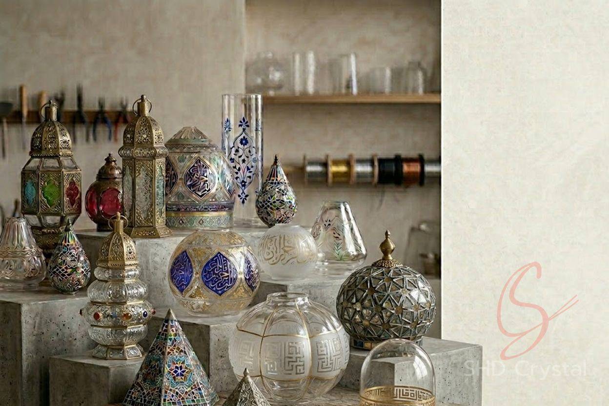 bespoke islamic style glass lamp shades