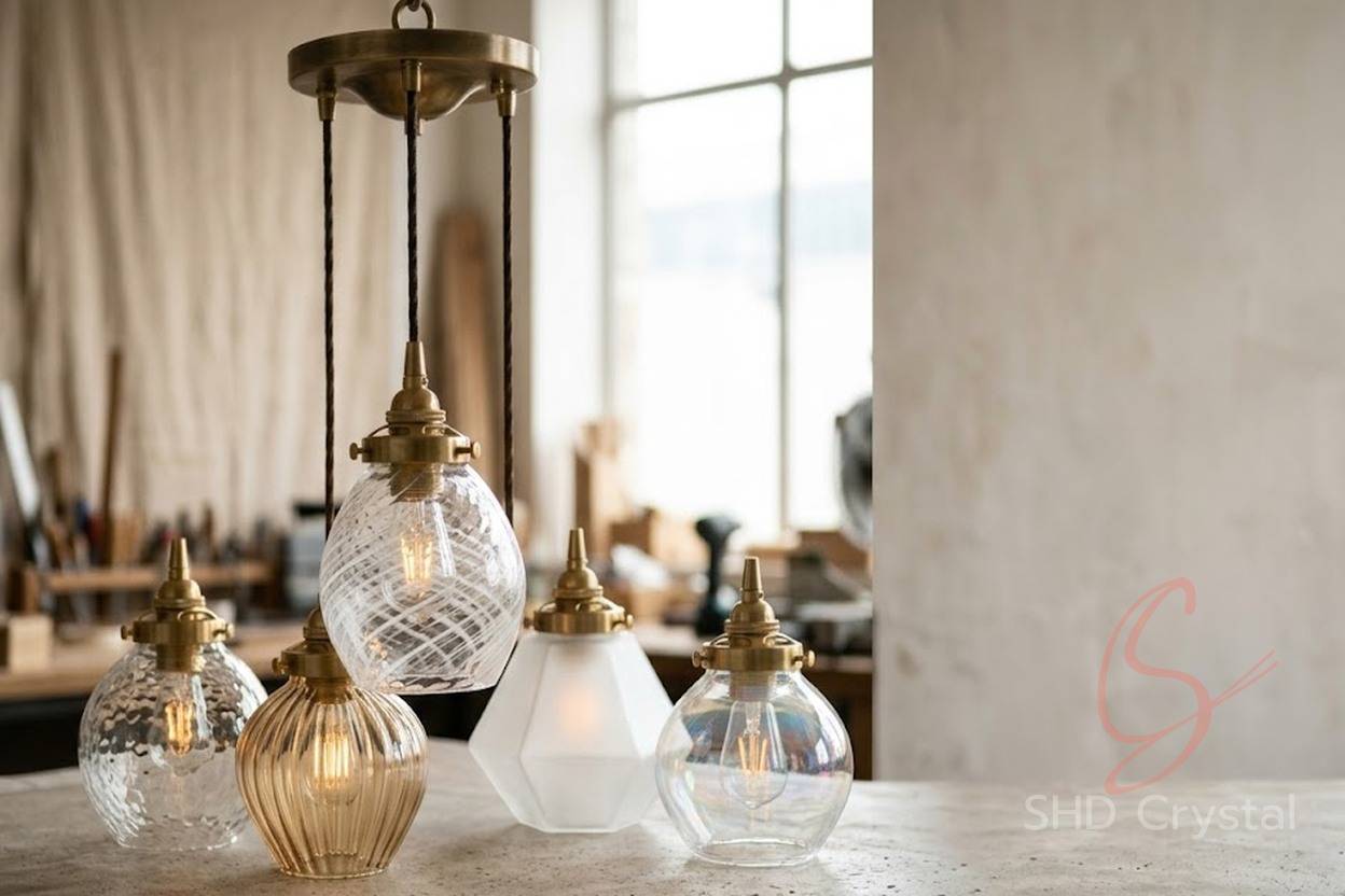 bespoke pendant lamp glass lampshades