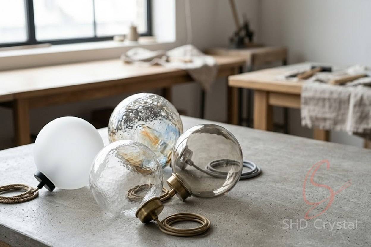 bespoke spherical glass lampshades