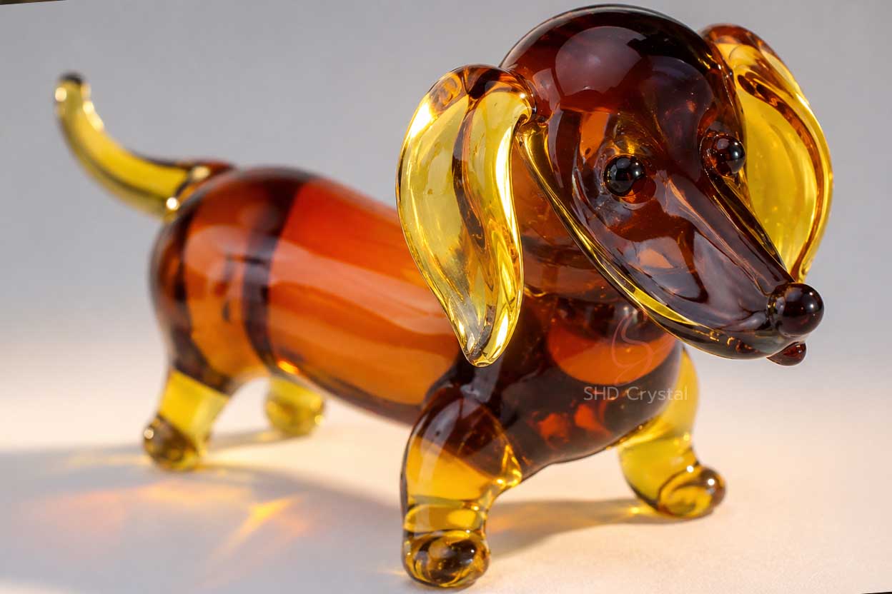 blown glass dog figurines