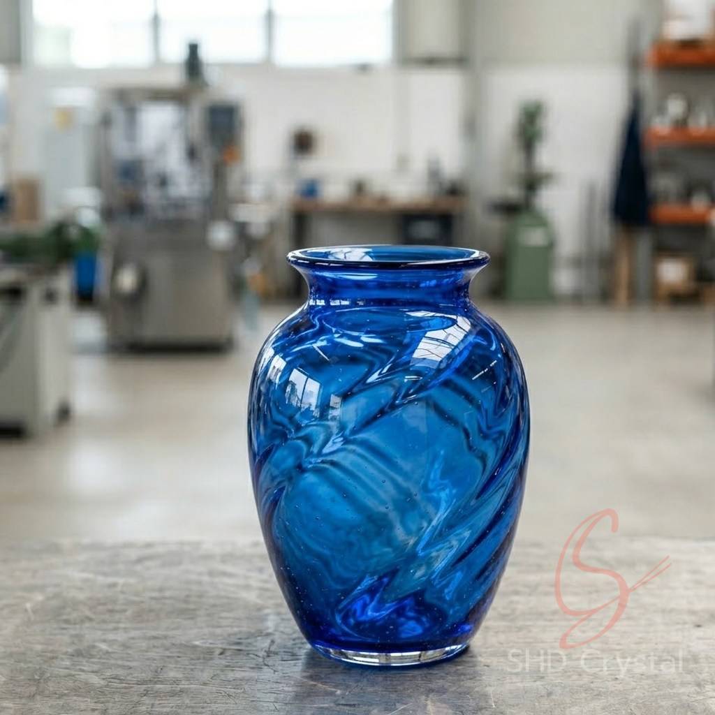 blue glassvase factory