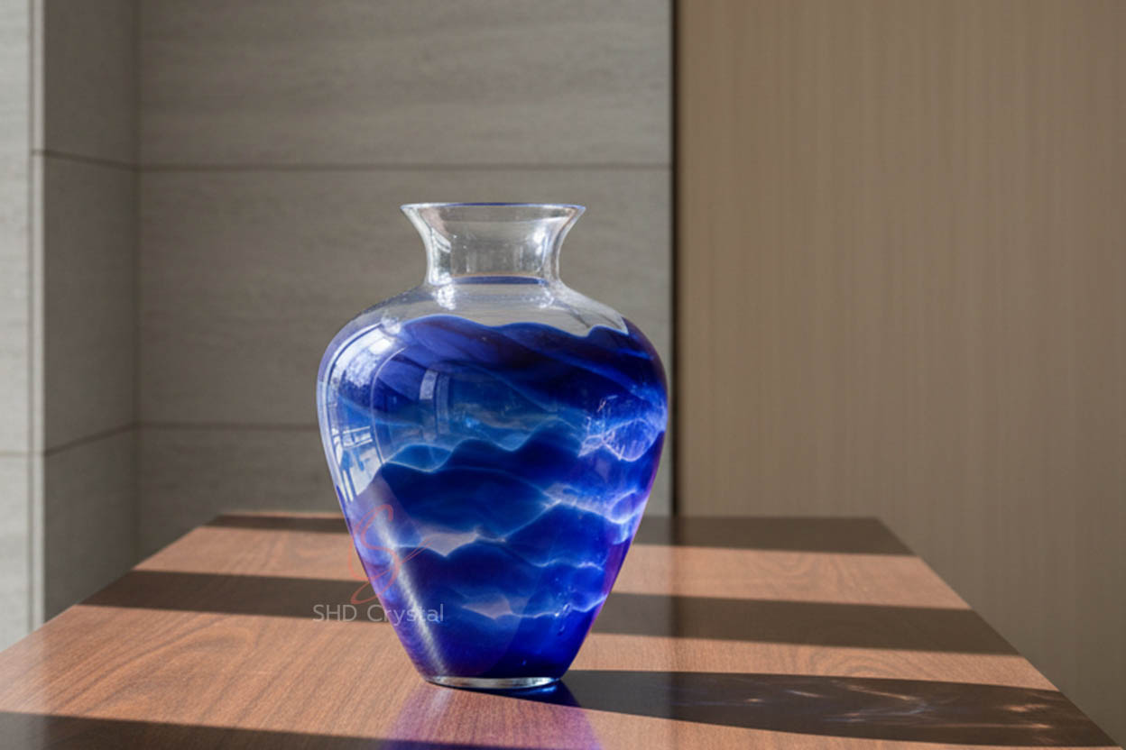 cloud texture glass vase