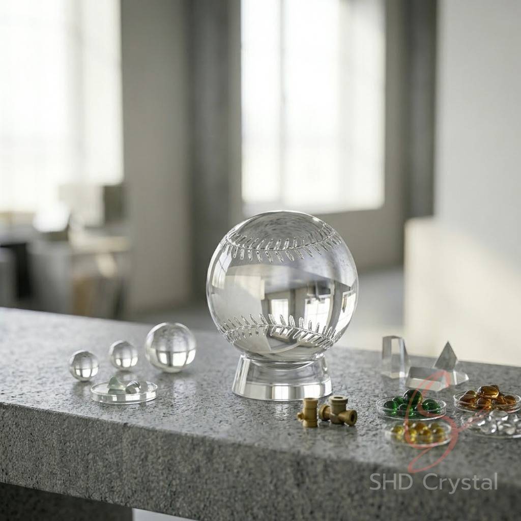 crystal glass baseball OEM