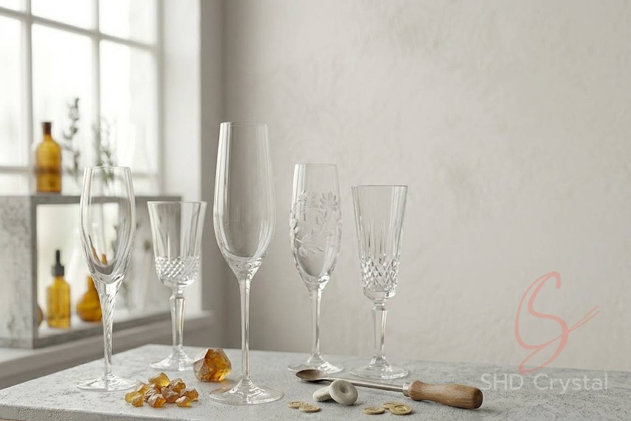 crystal glass champagne flute factory