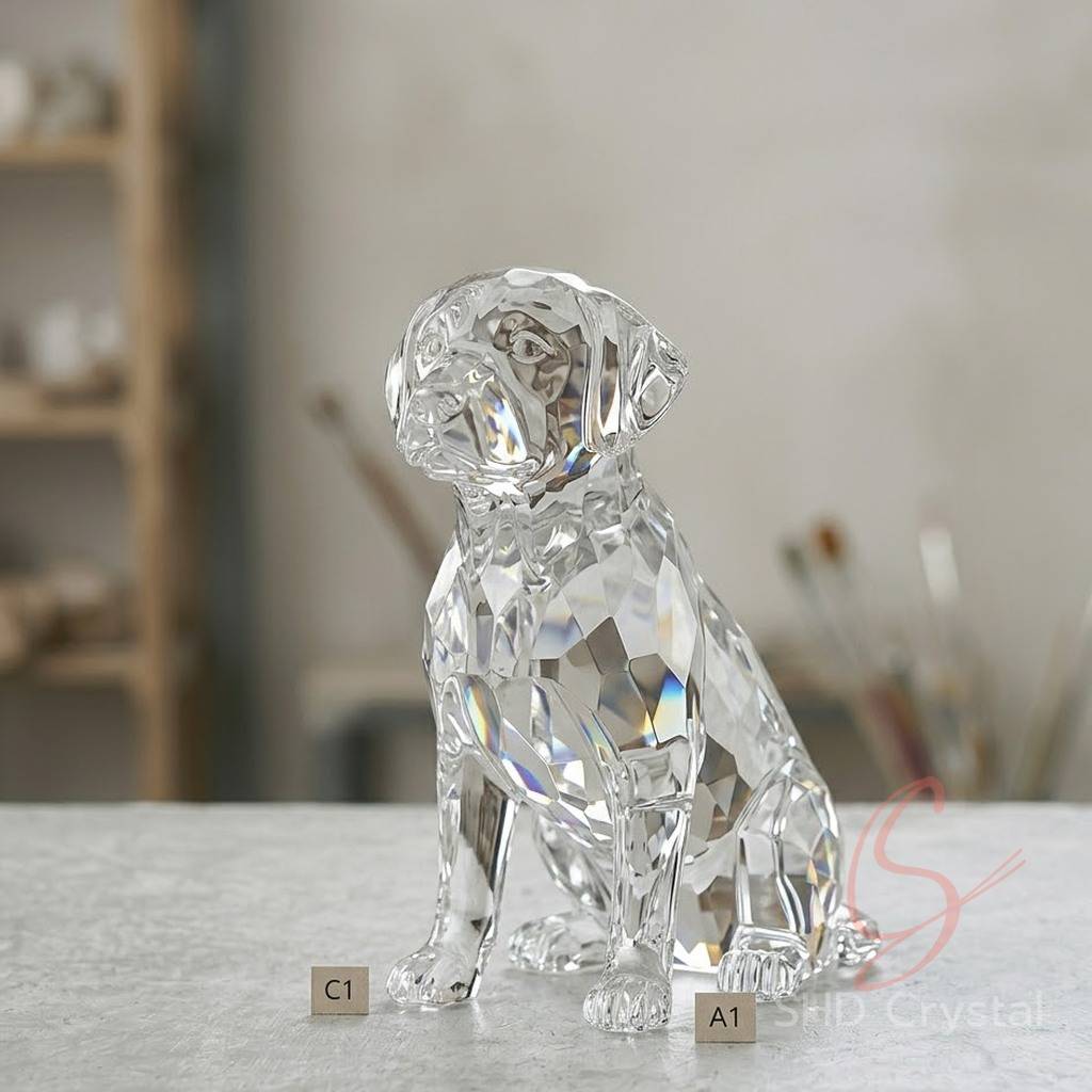 crystal glass dog OEM